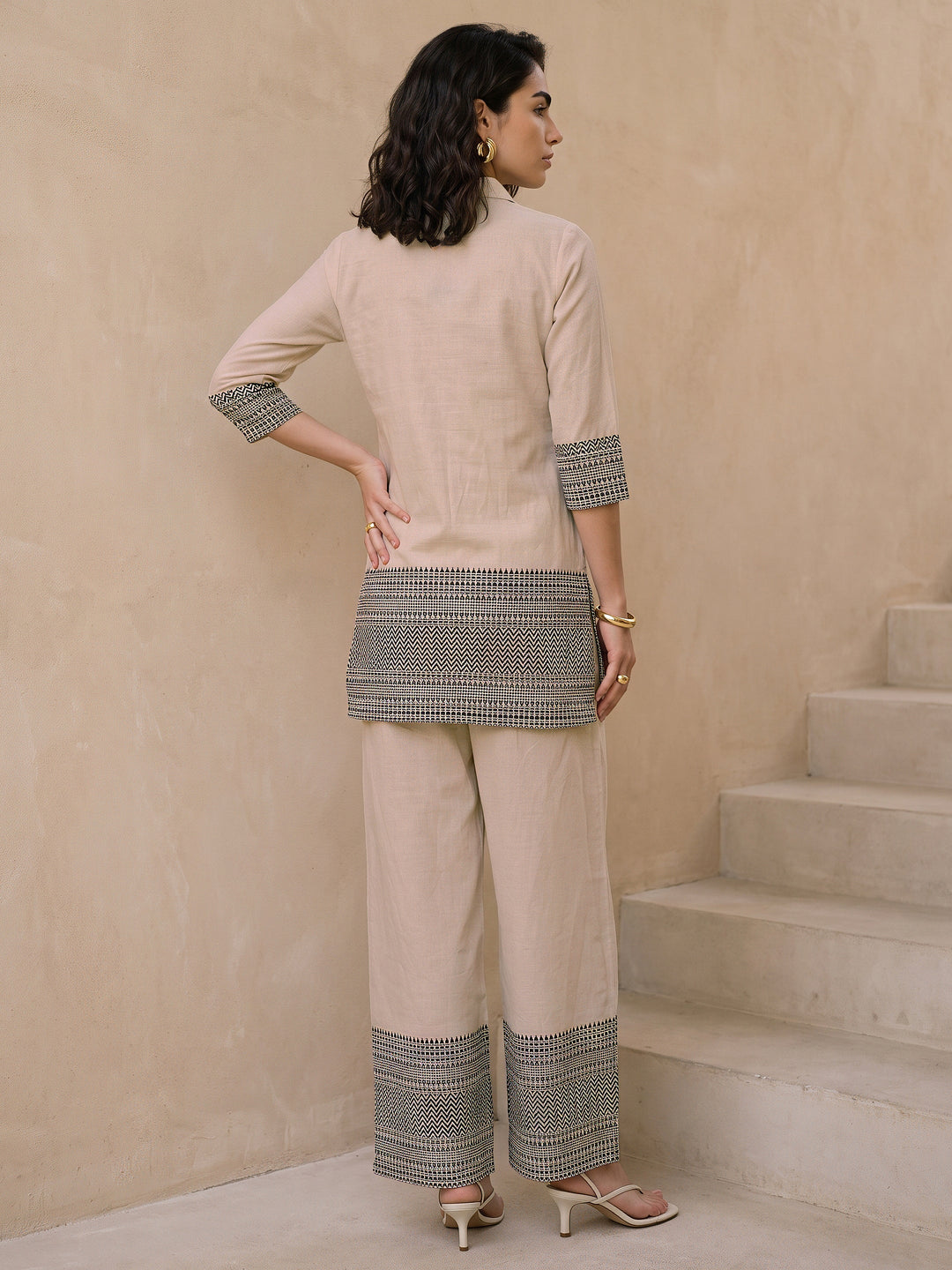  Libas Off White Printed Cotton Co-Ord Set 