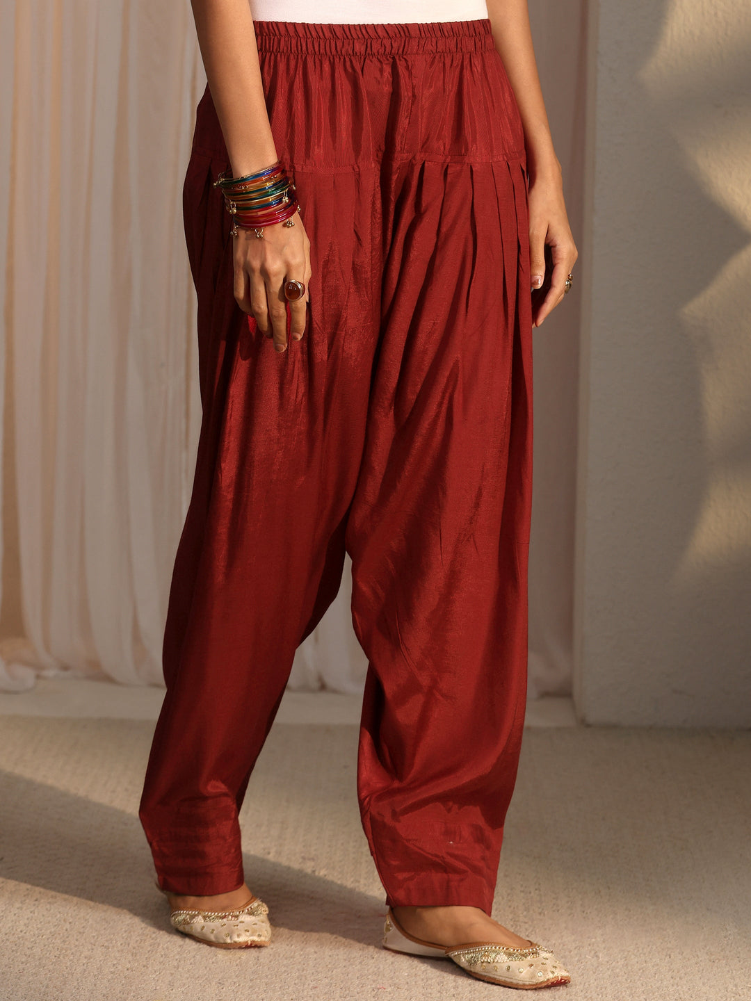  Libas Rust Brown Bandhani Printed Organza Farshi Salwar Suit 