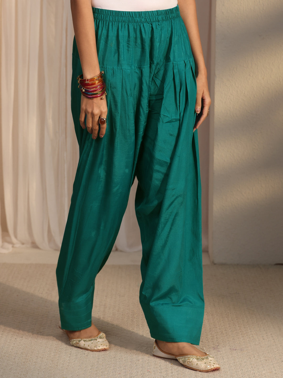  Libas Green Bandhani Printed Organza Farshi Salwar Suit 