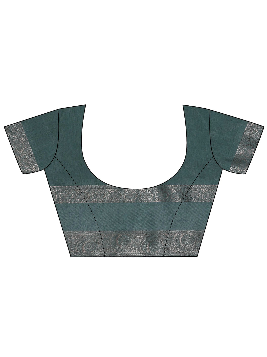 Green Printed Silk Blend Saree With Unstitched Blouse Piece - Libas 