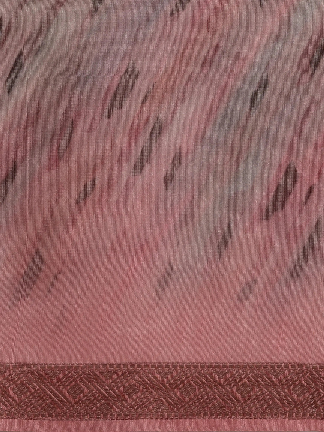 Pink Printed Silk Blend Saree With Unstitched Blouse Piece - Libas 