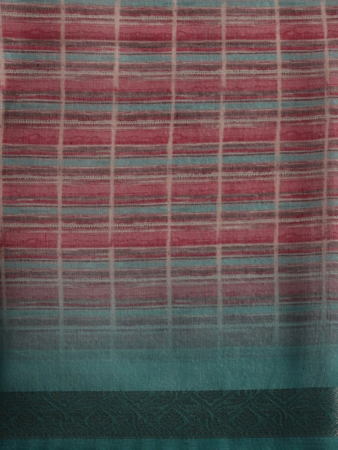 Rama Green Printed Silk Blend Saree With Unstitched Blouse Piece - Libas 