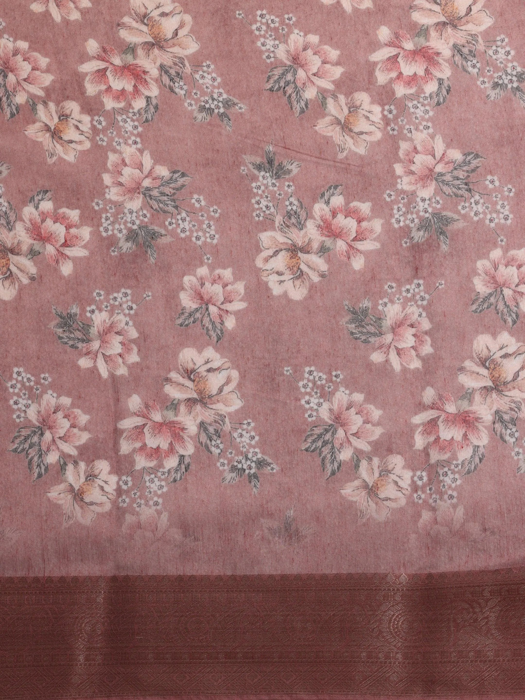 Sienna Printed Silk Blend Saree With Unstitched Blouse Piece - Libas 