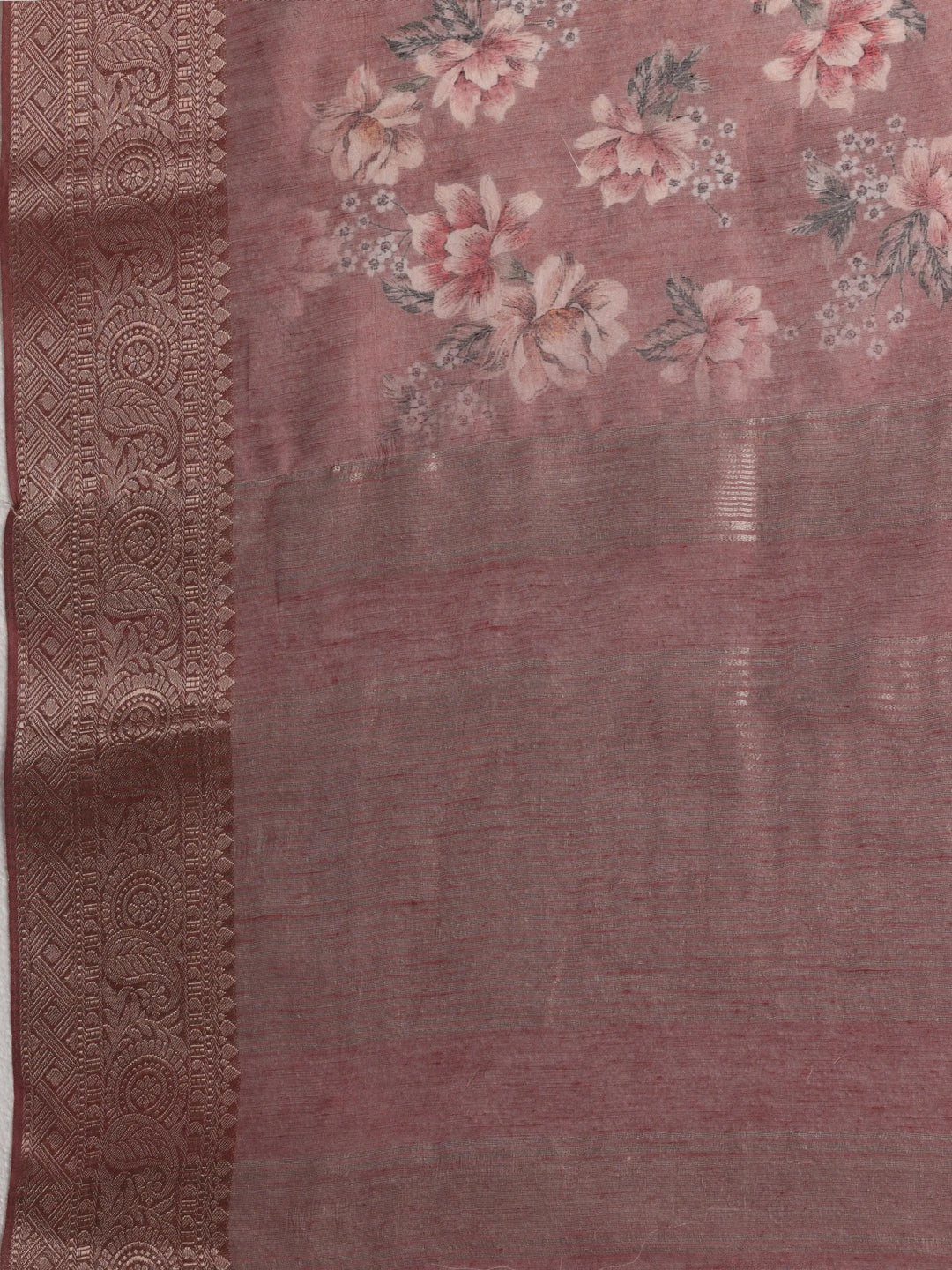 Sienna Printed Silk Blend Saree With Unstitched Blouse Piece - Libas 