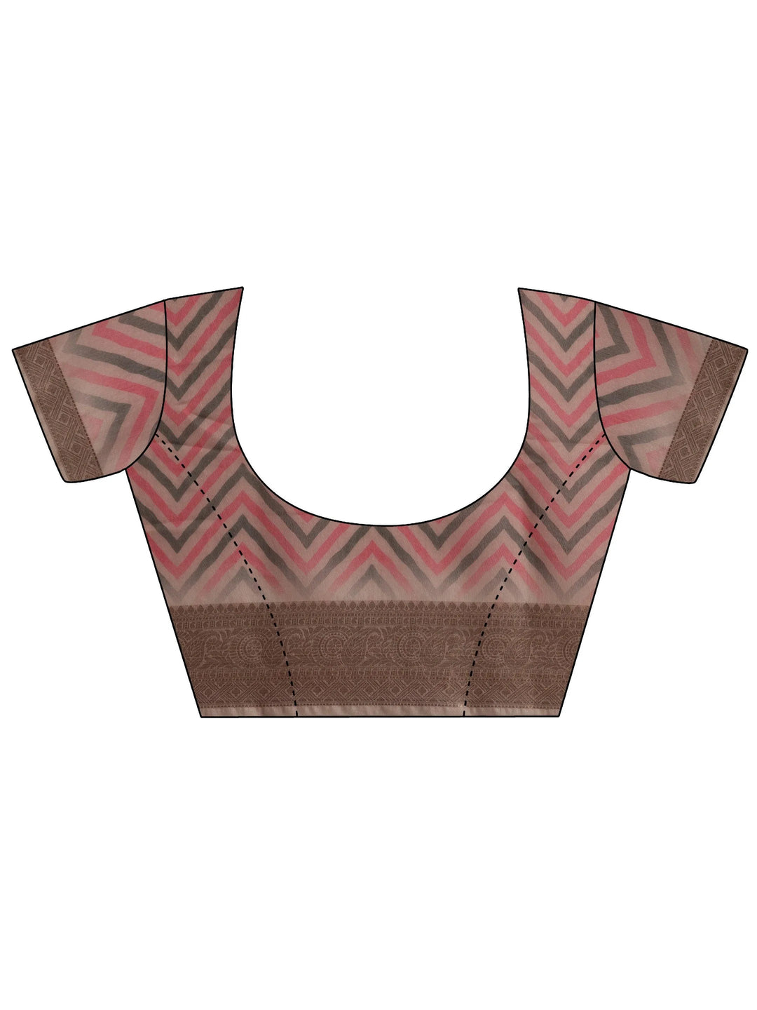 Pink Printed Silk Blend Saree With Unstitched Blouse Piece - Libas 