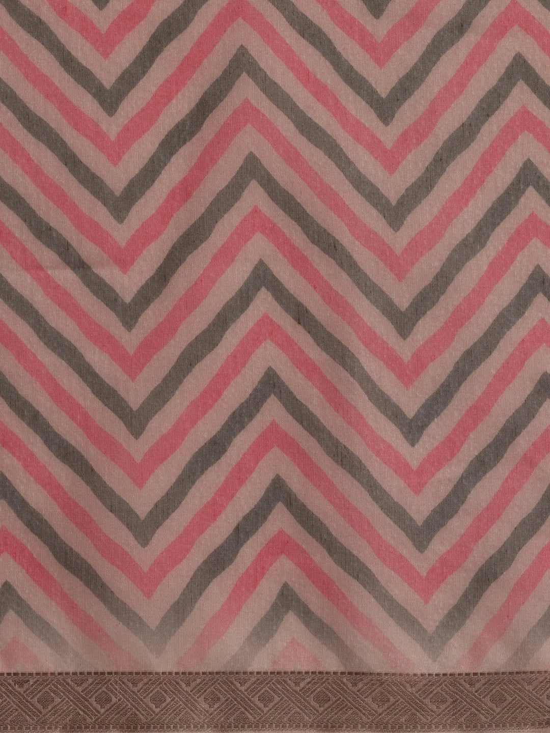 Pink Printed Silk Blend Saree With Unstitched Blouse Piece - Libas 