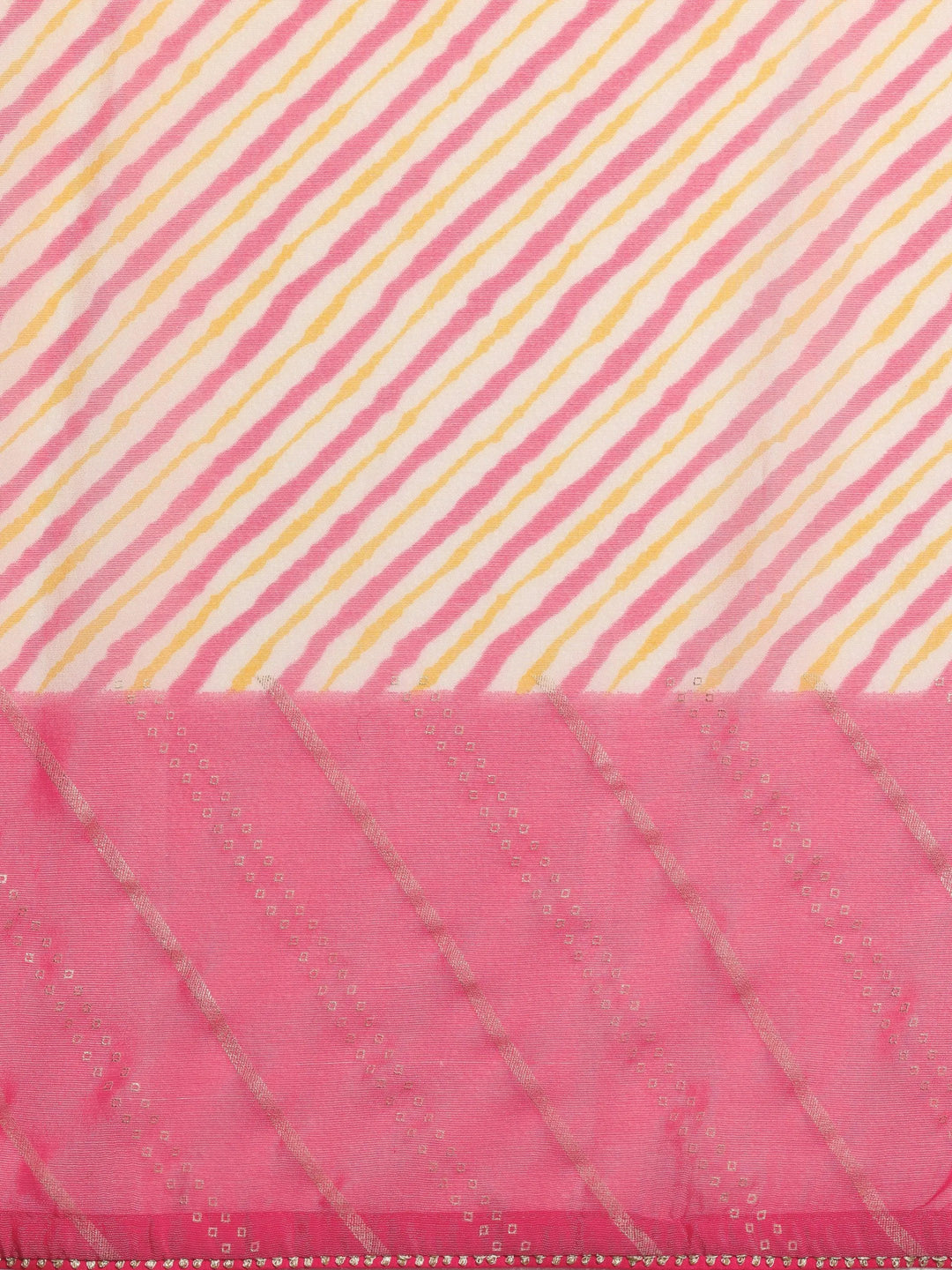 Pink Printed Silk Blend Saree With Unstitched Blouse Piece - Libas 