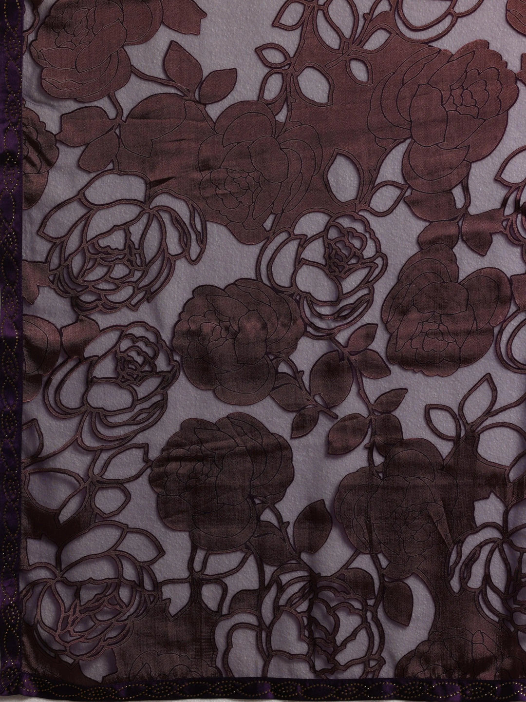 Purple Woven Design Brasso Saree With Unstitched Blouse Piece - Libas 