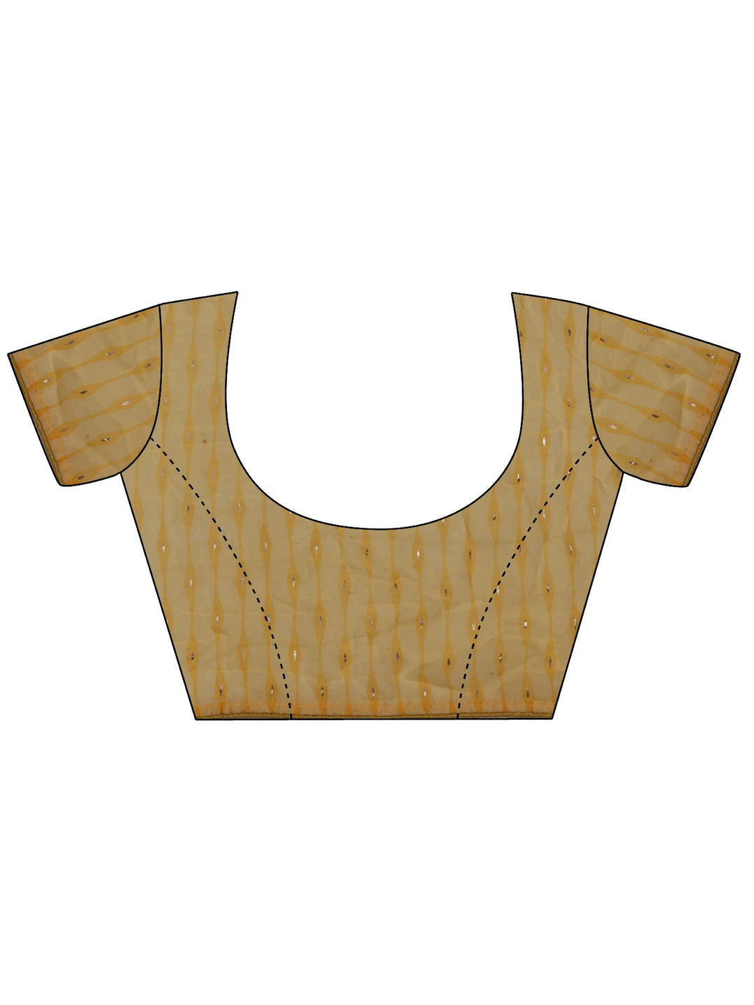 Yellow Printed Poly Georgette Saree With Unstitched Blouse Piece - Libas 