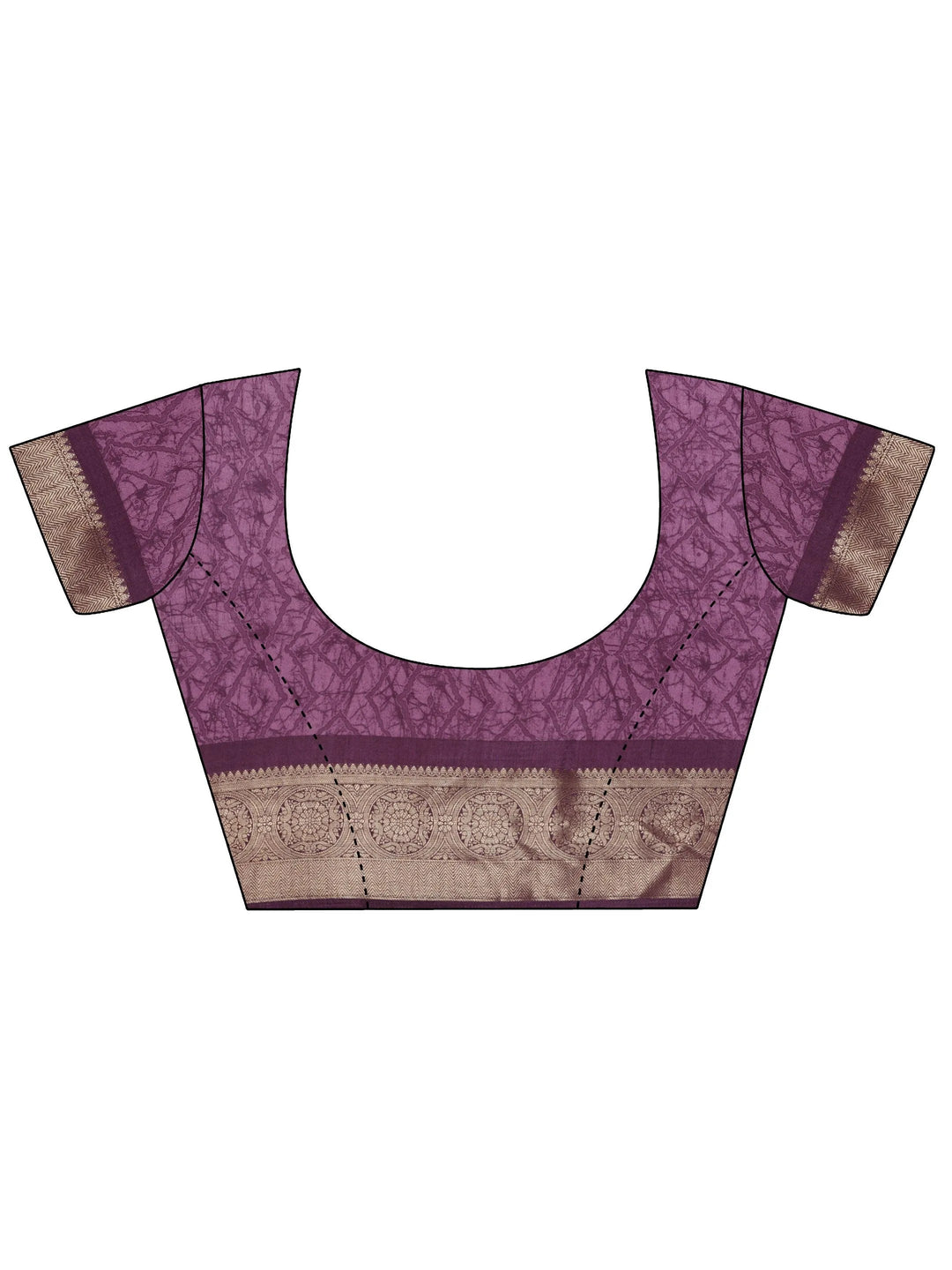 Mauve Printed Silk Blend Saree With Unstitched Blouse Piece - Libas 
