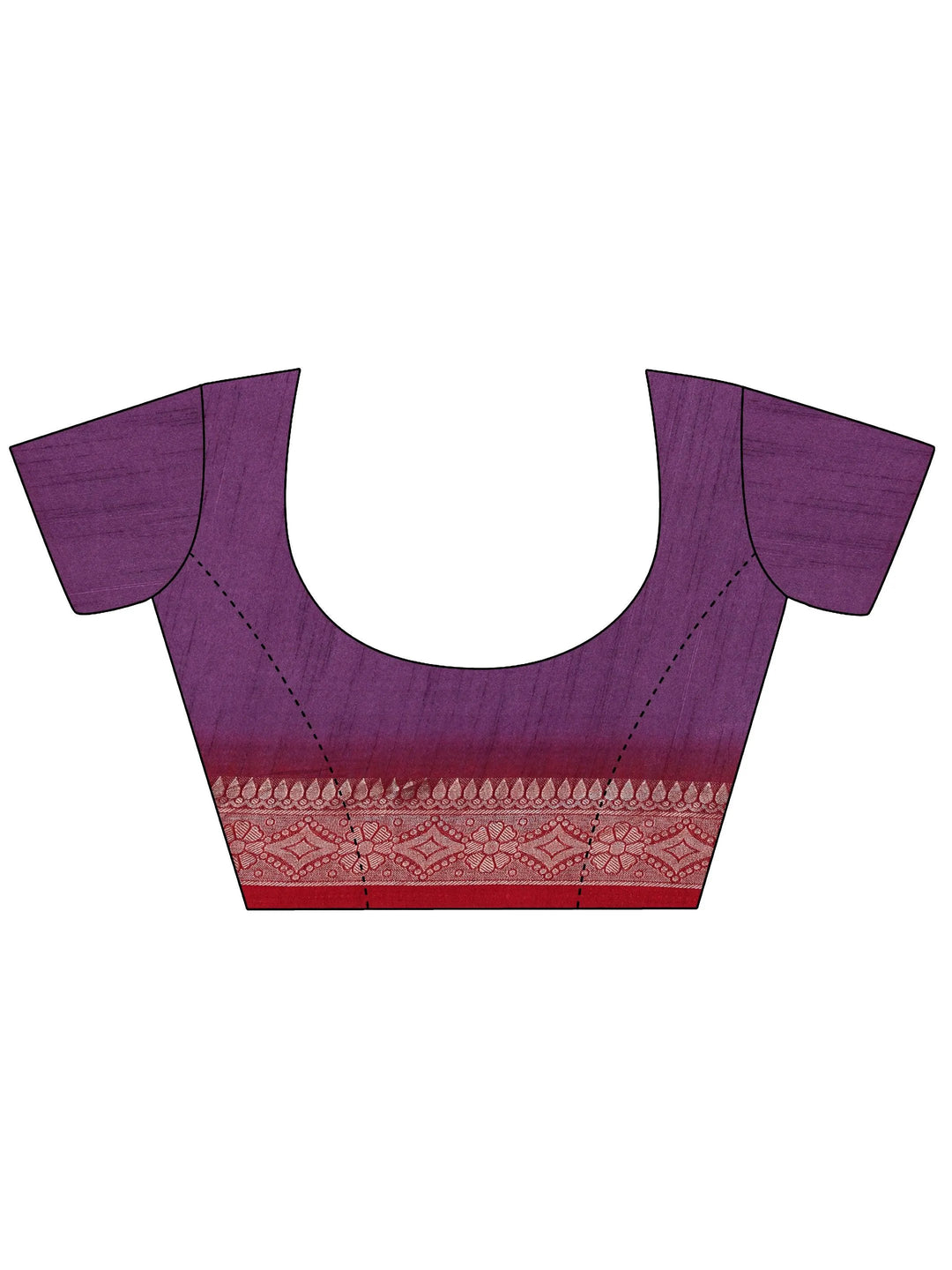 Lavender Printed Silk Blend Saree With Unstitched Blouse Piece - Libas 