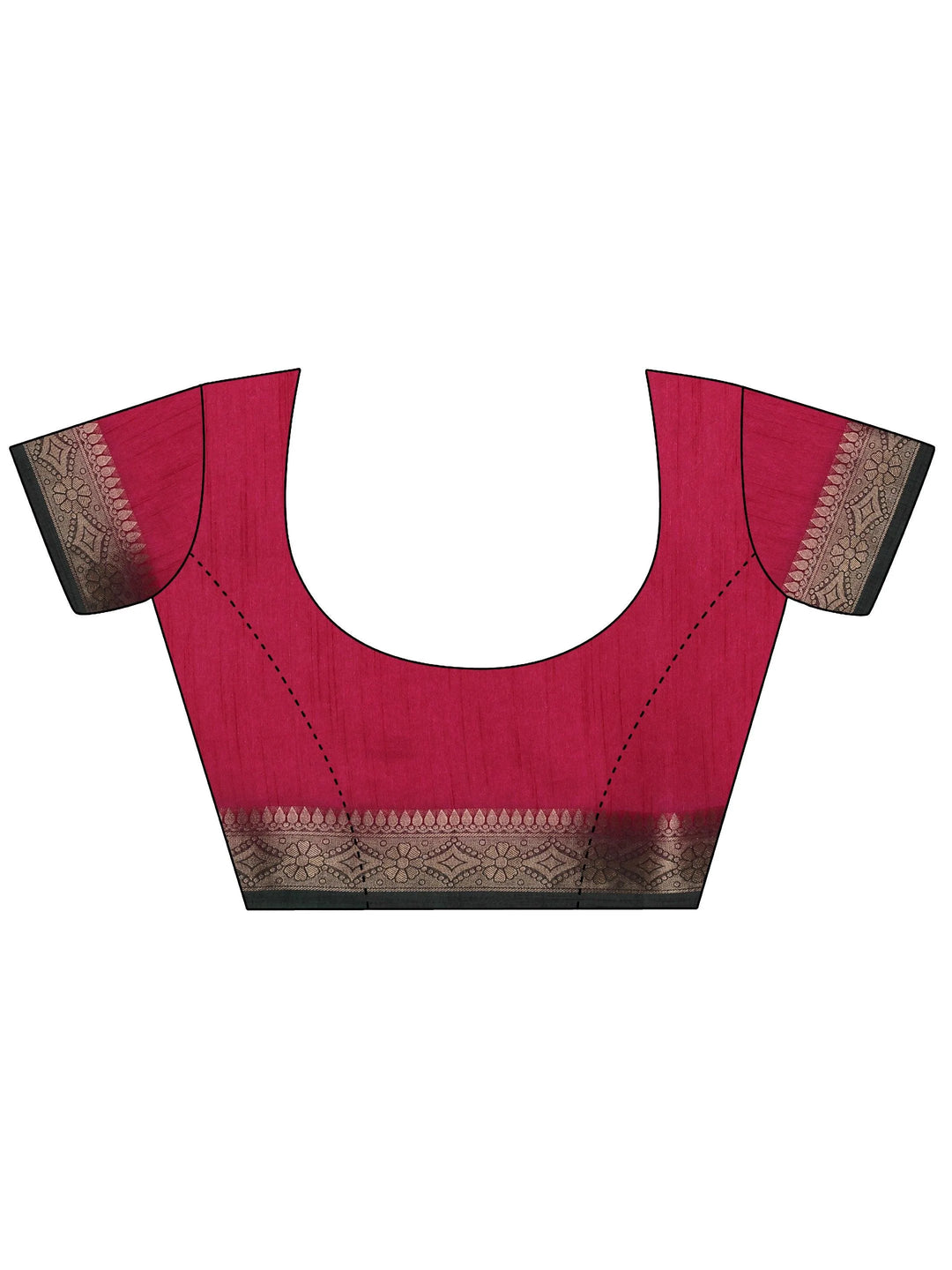 Pink Printed Silk Blend Saree With Unstitched Blouse Piece - Libas 