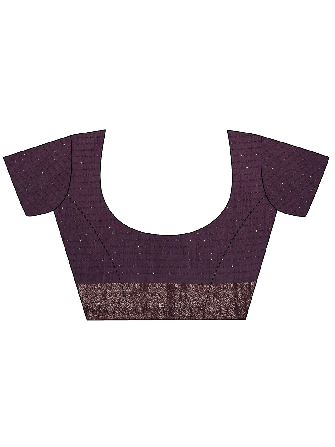 Purple Printed Silk Blend Saree With Unstitched Blouse Piece - Libas 