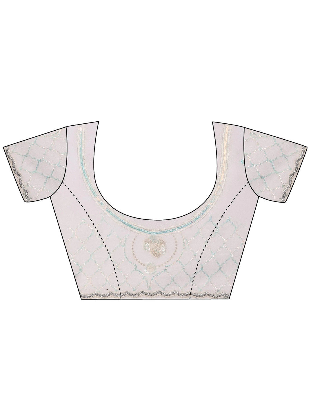 Libas Art Off White Embellished Tissue Saree With Unstitched Blouse Piece - Libas 