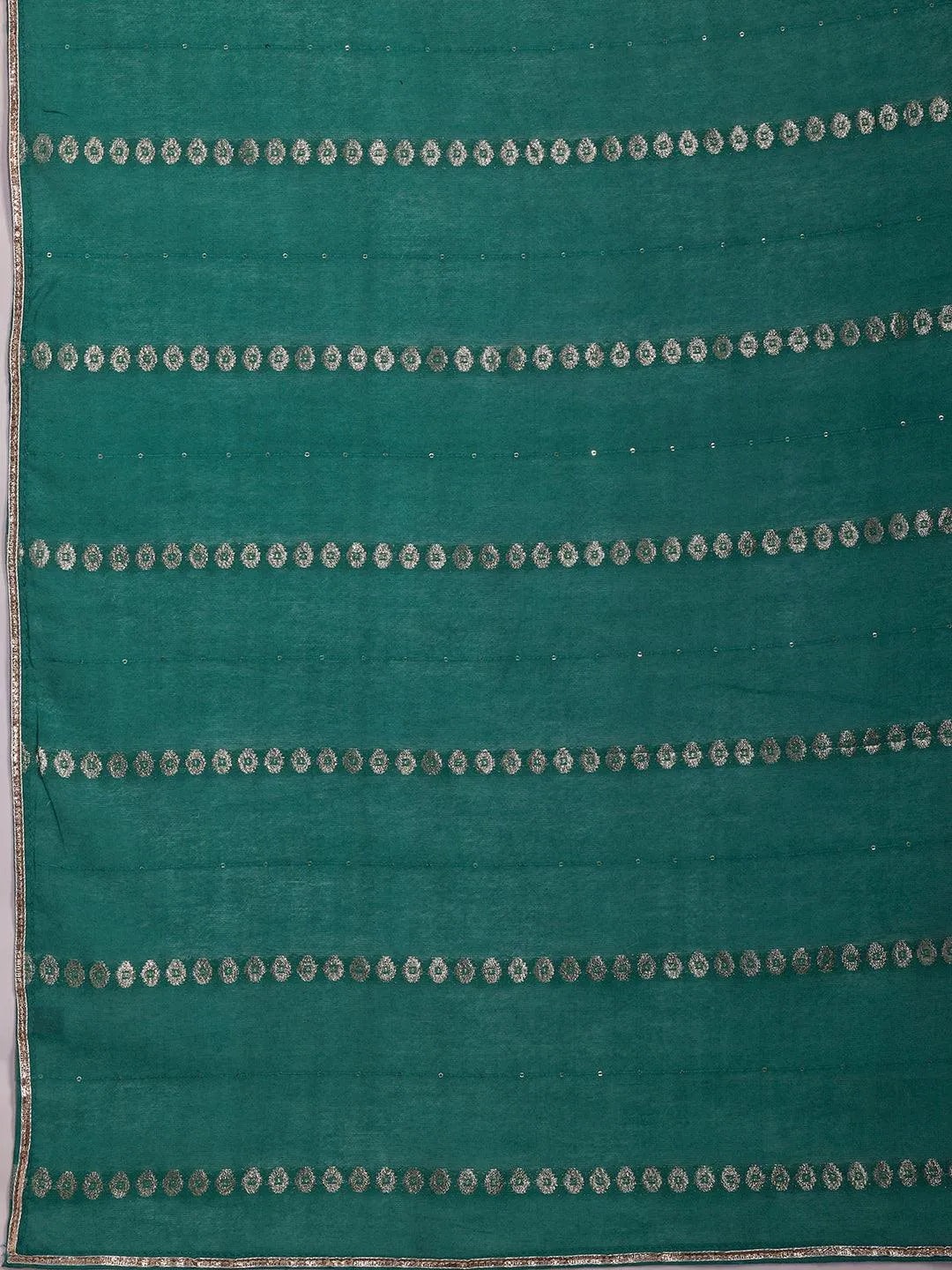 Plus Size Green Yoke Design Silk Blend Straight Suit With Dupatta - Libas 