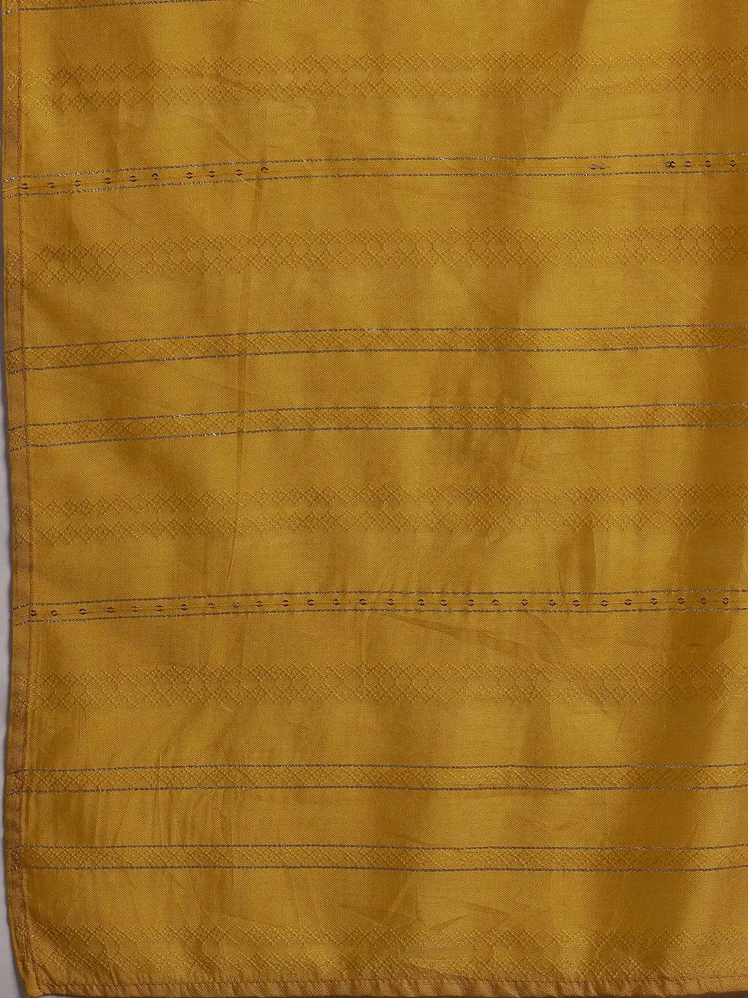 Plus Size Mustard Yoke Design Silk Blend Straight Suit With Dupatta - Libas 