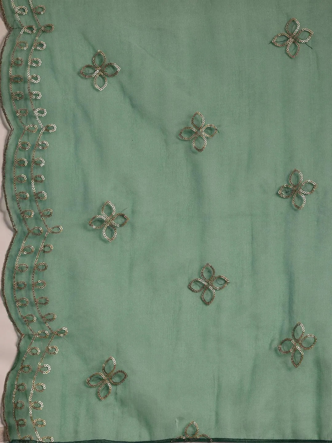 Plus Size Green Solid Silk Blend Straight Suit With Dupatta - Libas 
