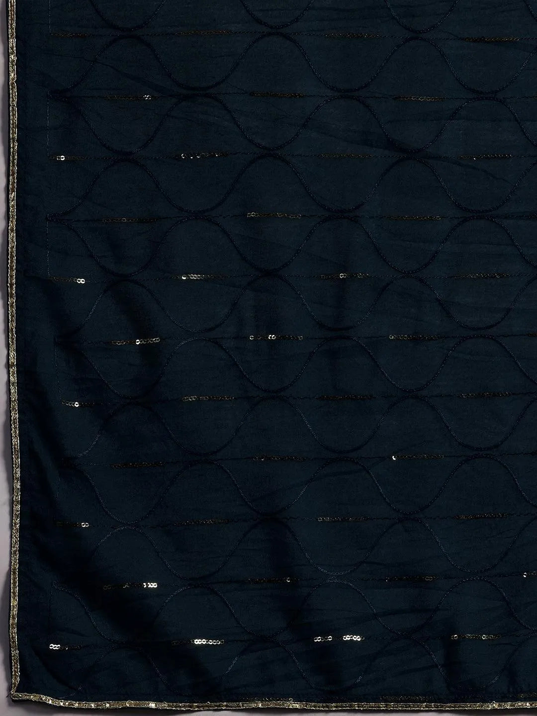Plus Size Blue Yoke Design Silk Blend Straight Suit With Dupatta - Libas 