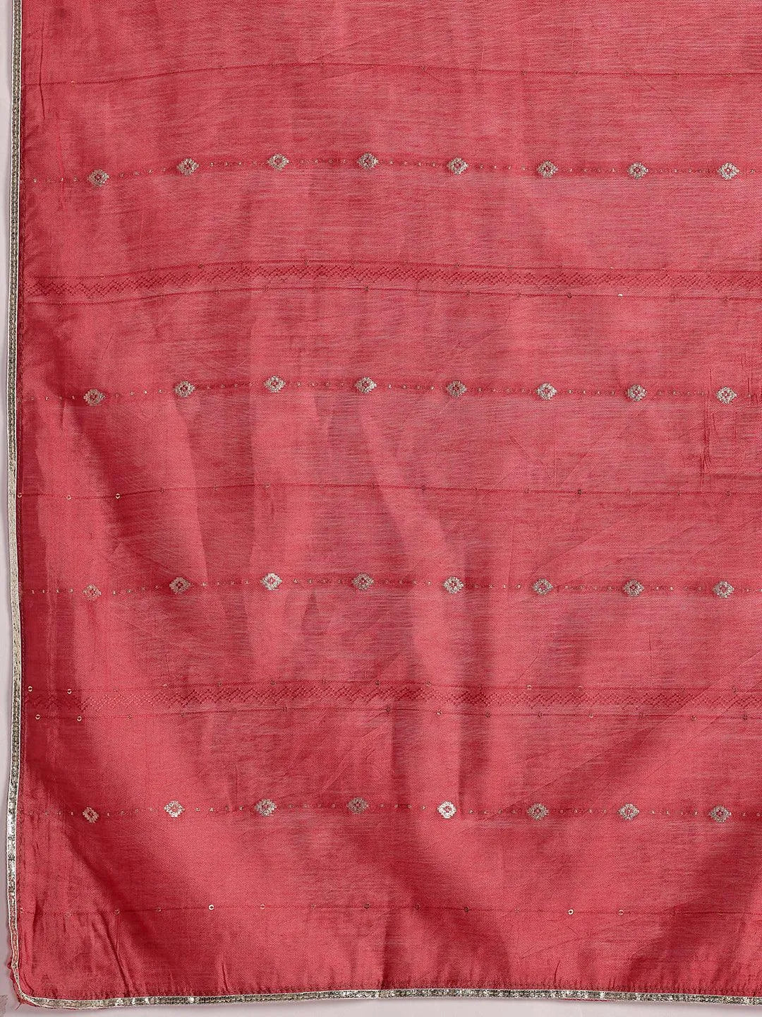 Plus Size Mauve Yoke Design Silk Blend Straight Suit With Dupatta - Libas 