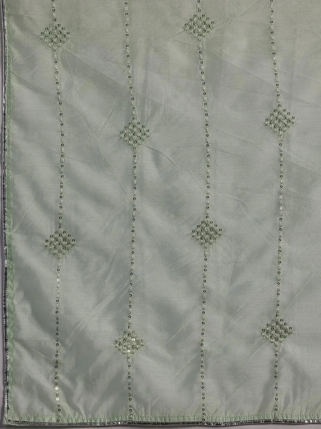 Plus Size Green Yoke Design Silk Blend Straight Suit With Dupatta - Libas 