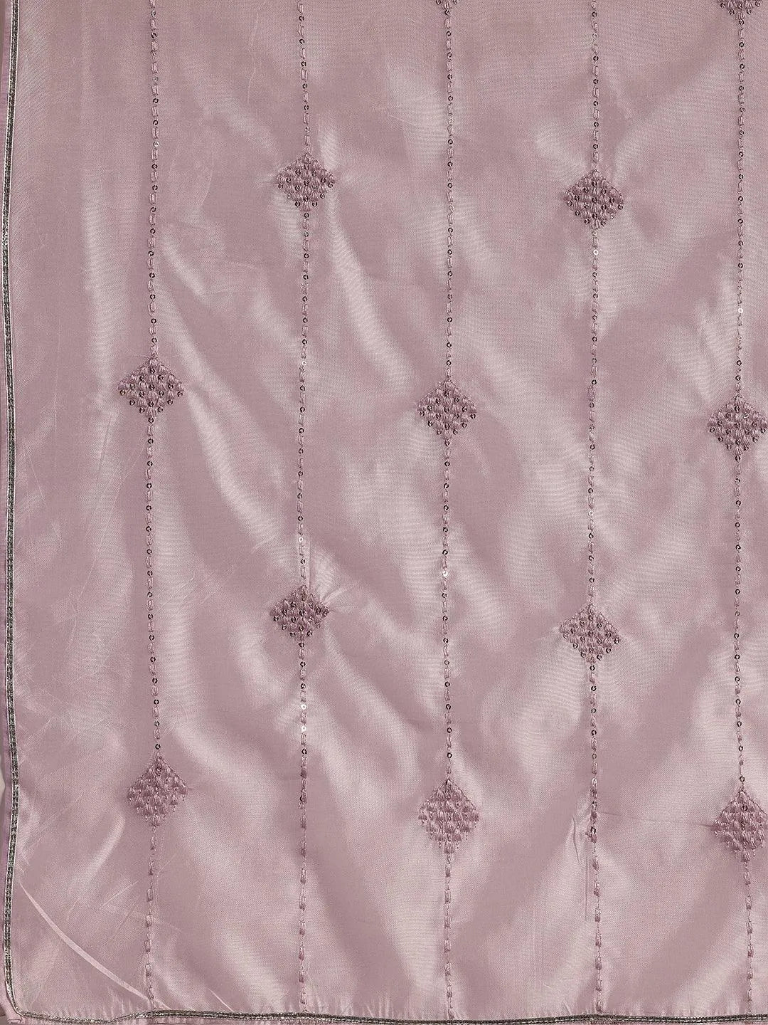 Plus Size Lavender Yoke Design Silk Blend Straight Suit With Dupatta - Libas 