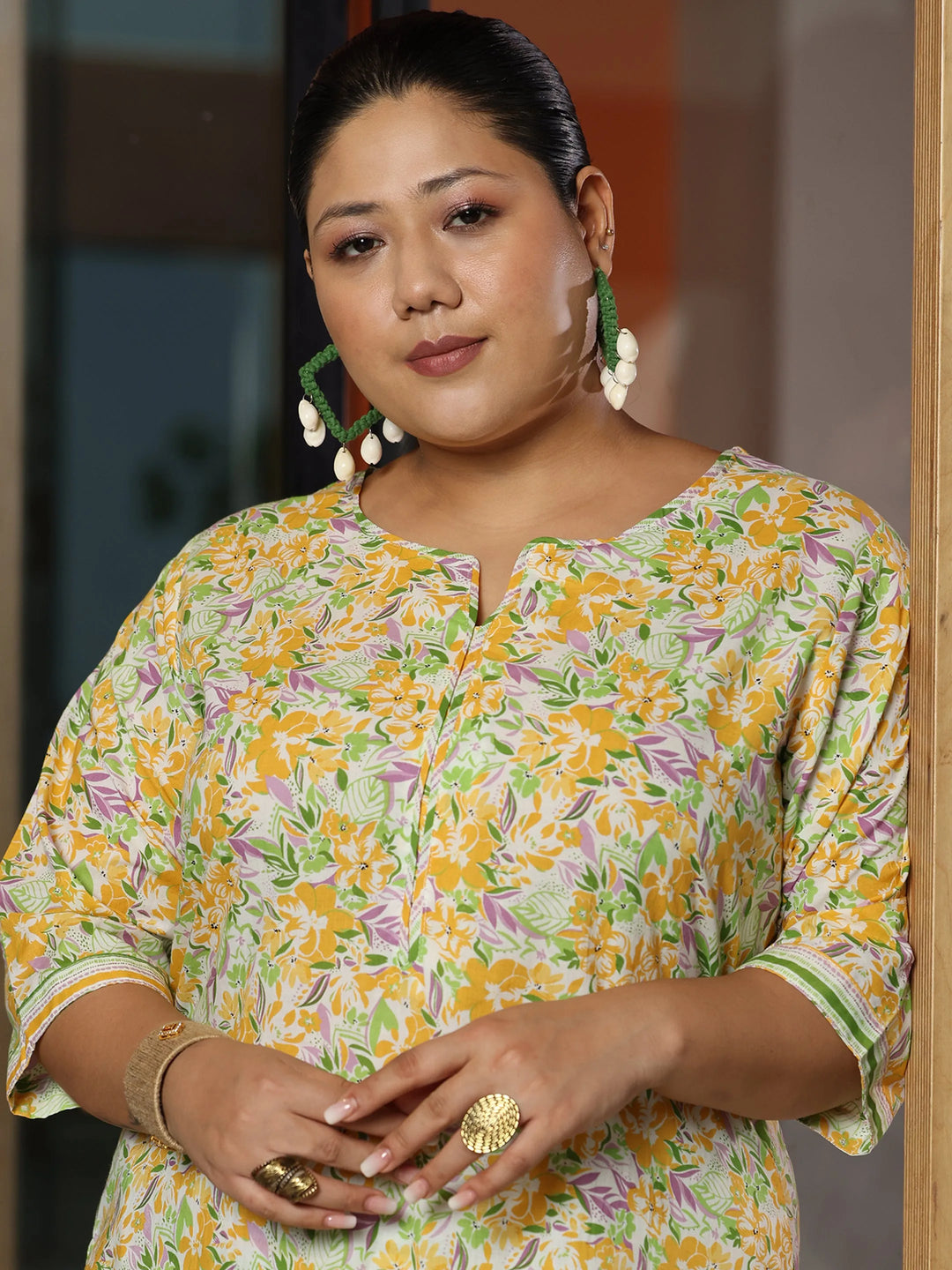  Plus Size Off White Printed Cotton Straight Suit With Dupatta 