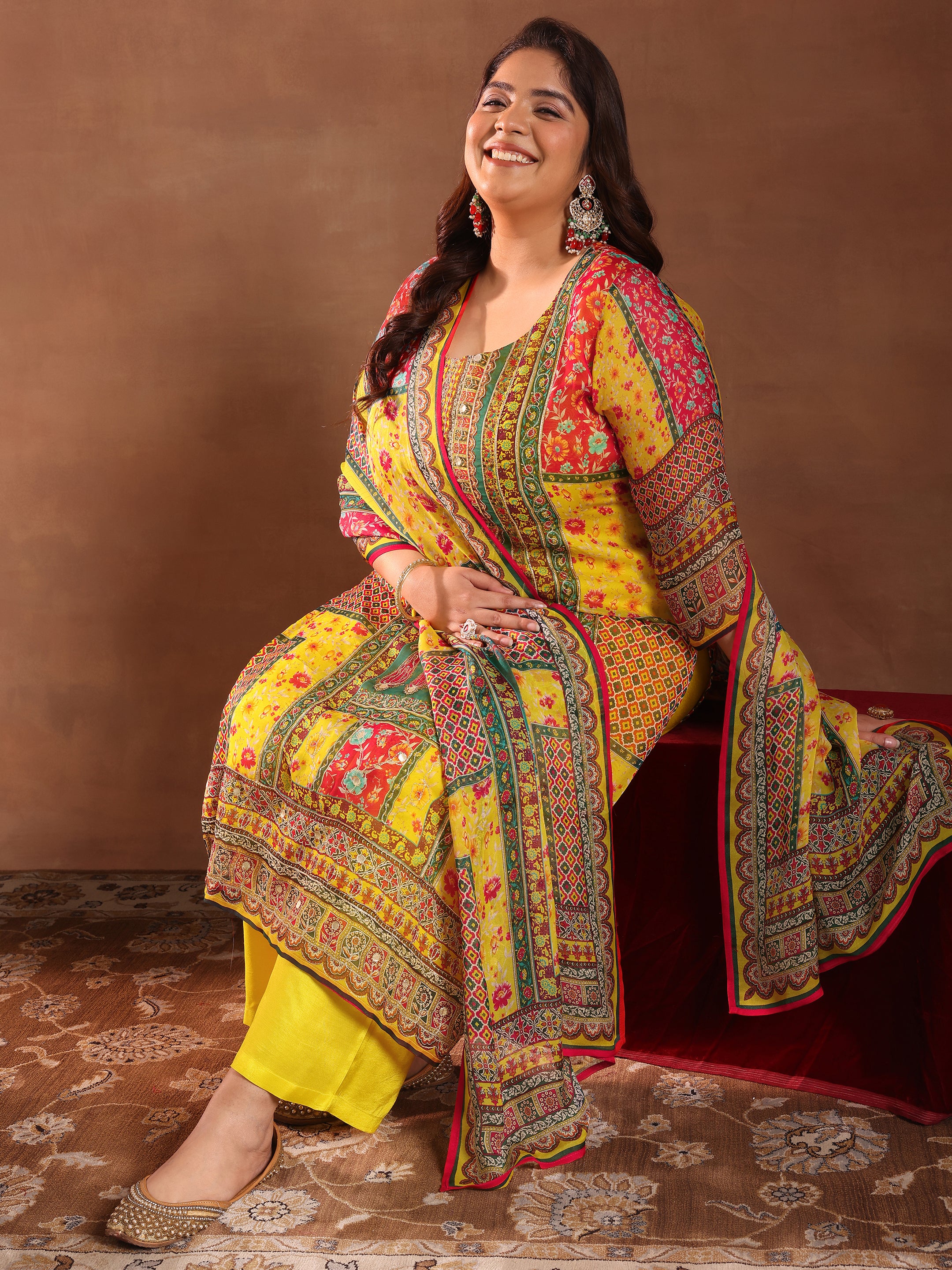 libas Plus Size Mutli Printed Organza Straight Suit With Dupatta-picture-65