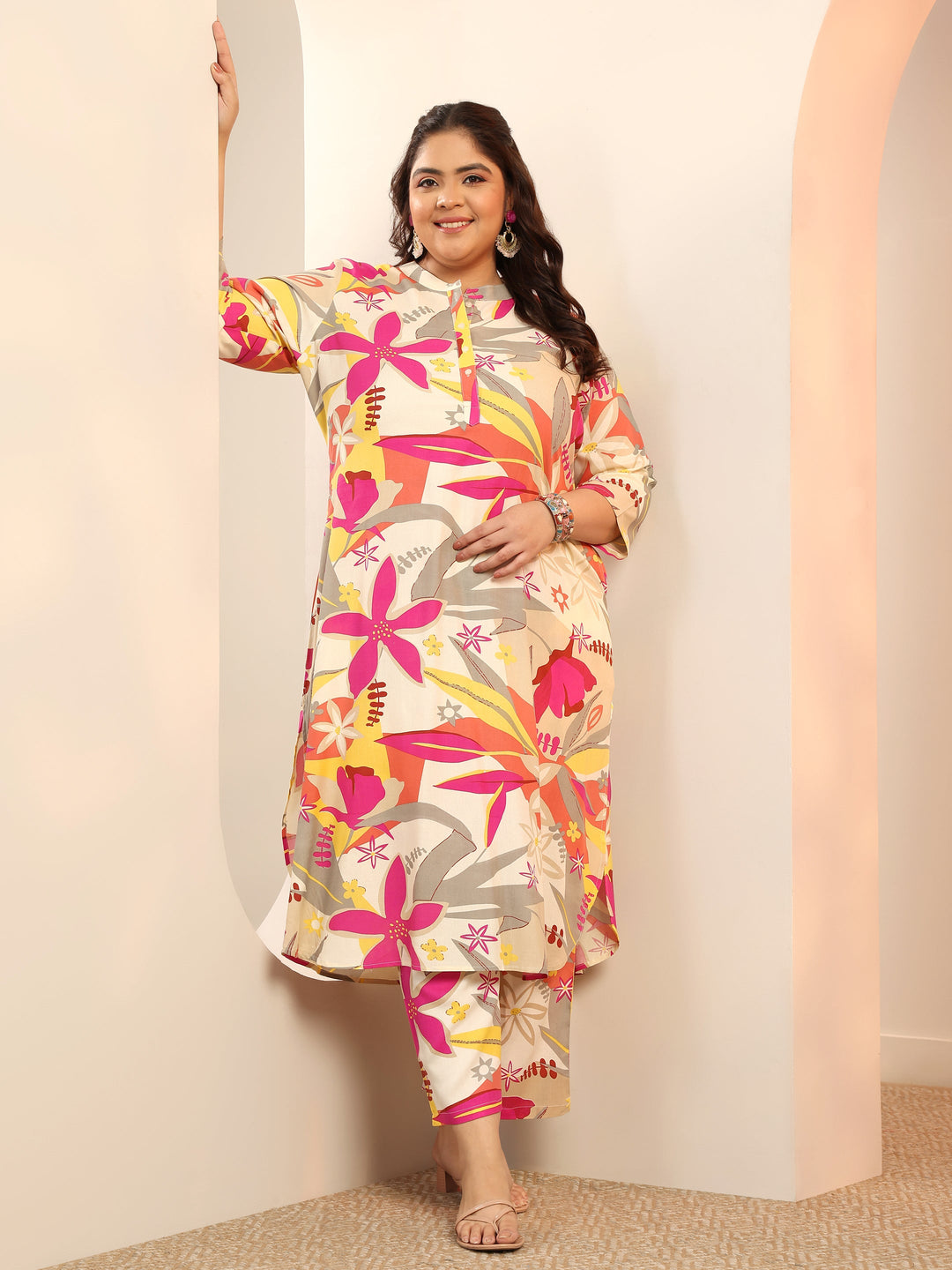  Plus Size Multi Printed Rayon Co-Ord Sets 