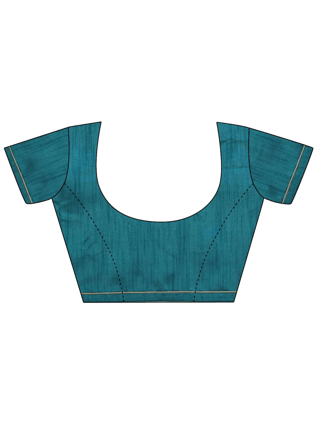  Rama Printed Poly Chiffon Saree With Unstitched Blouse Piece 