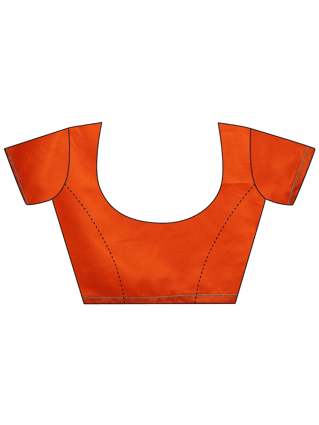  Orange Printed Poly Chiffon Saree With Unstitched Blouse Piece 