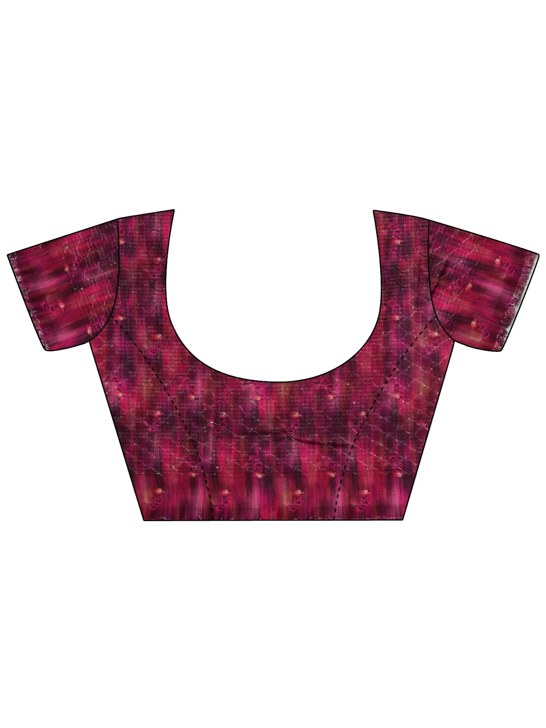  Pink Printed Organza Saree With Unstitched Blouse Piece 