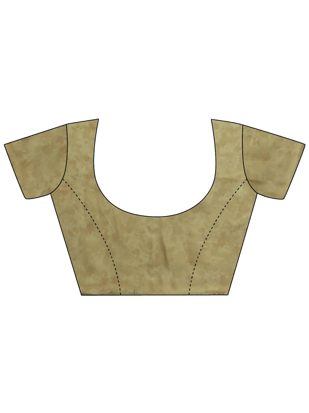  Beige Printed Poly Chiffon Saree With Unstitched Blouse Piece 