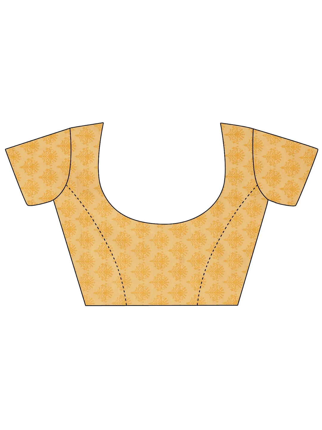 Mustard Printed Cotton Saree With Unstitched Blouse 