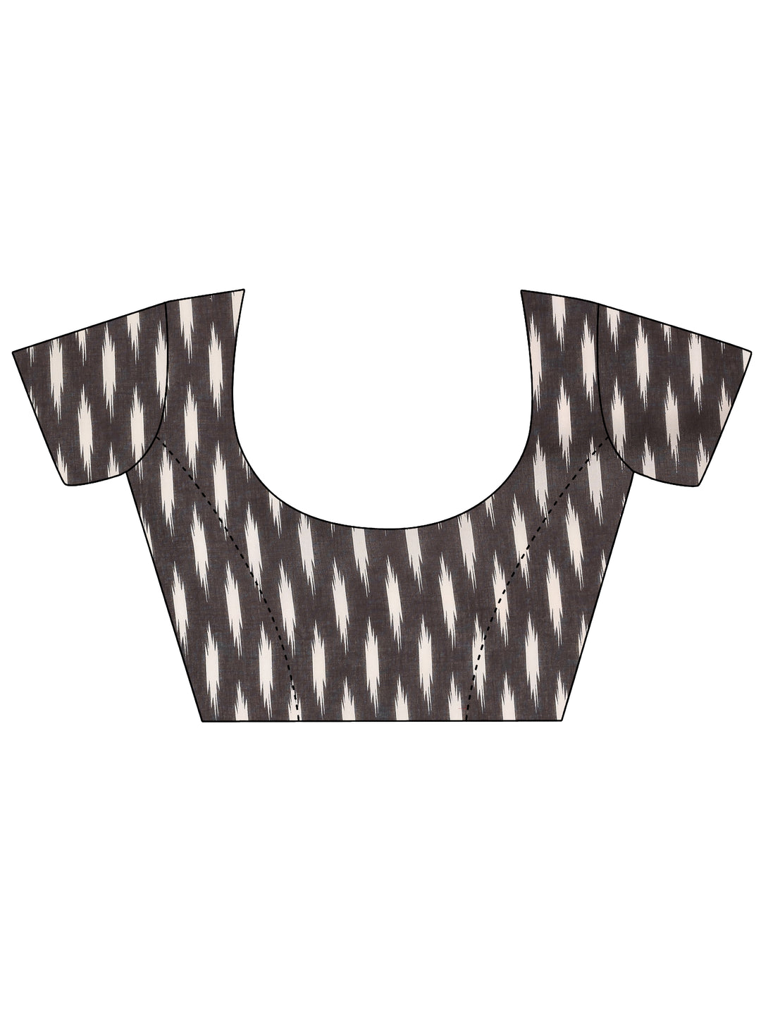  Grey Printed Cotton Saree With Unstitched Blouse 