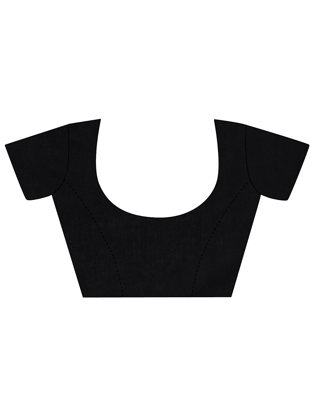  Black Printed Cotton Saree With Unstitched Blouse 