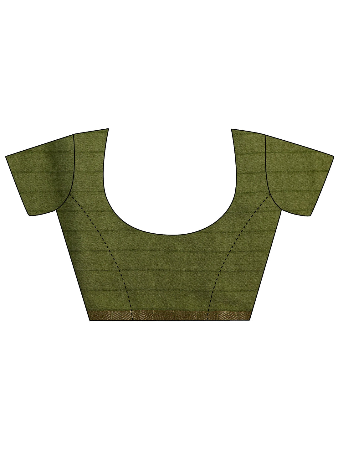  Green Printed Georgette Saree With Unstitched Blouse Piece 