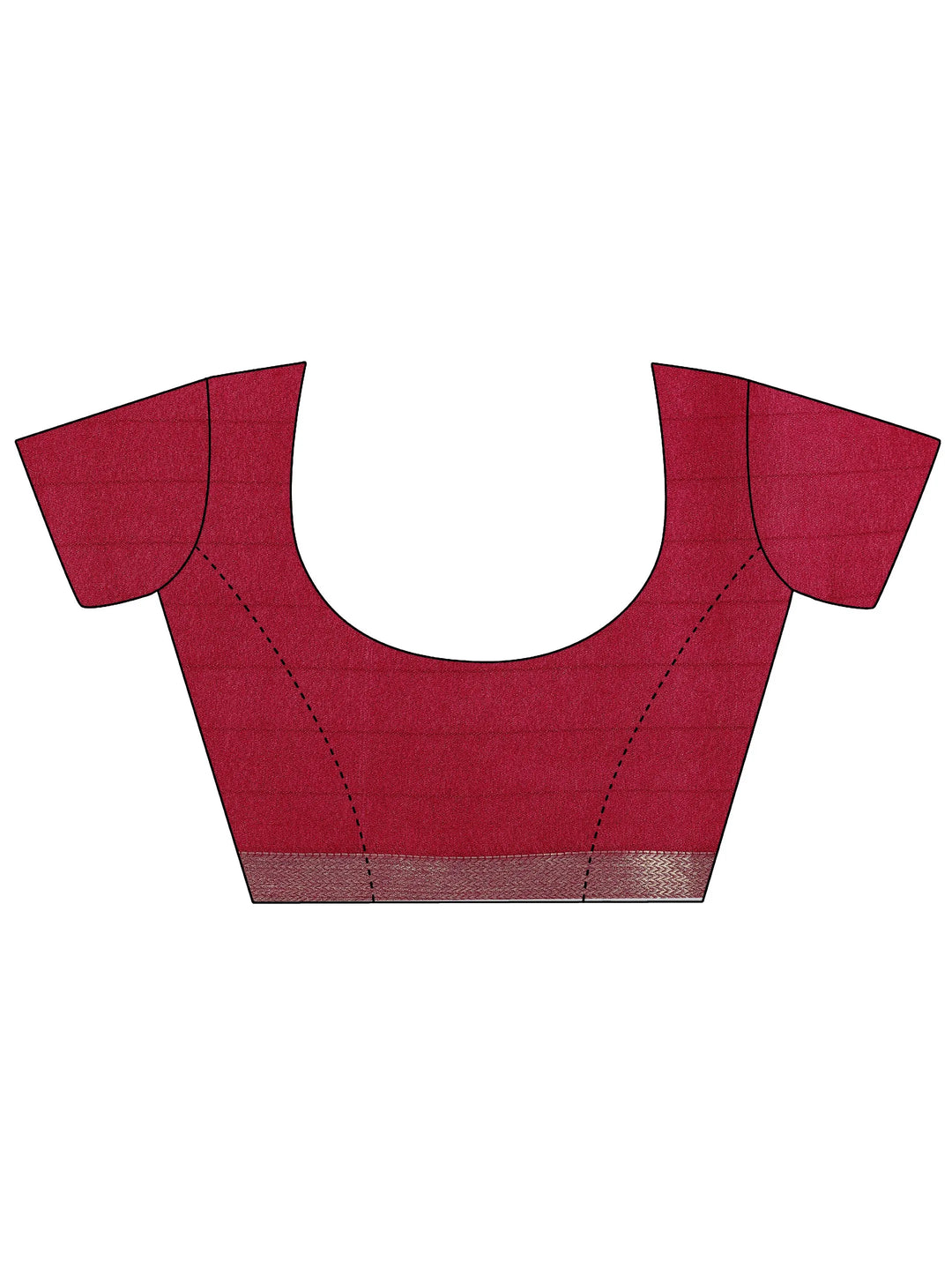  Red Printed Georgette Saree With Unstitched Blouse Piece 