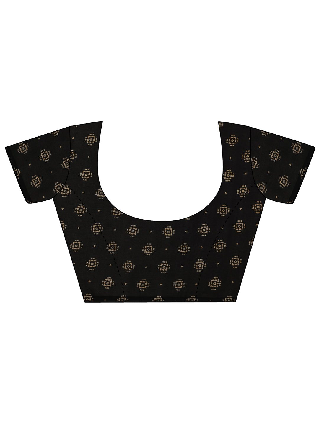  Black Printed Georgette Saree With Unstitched Blouse Piece 