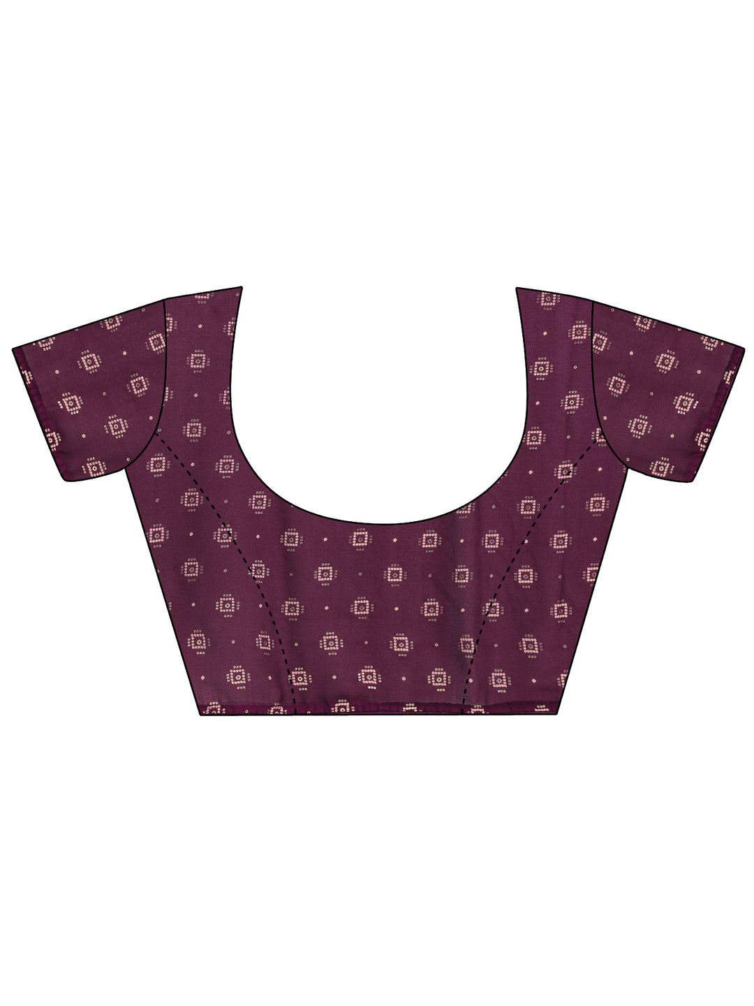 Wine Printed Georgette Saree With Unstitched Blouse Piece 