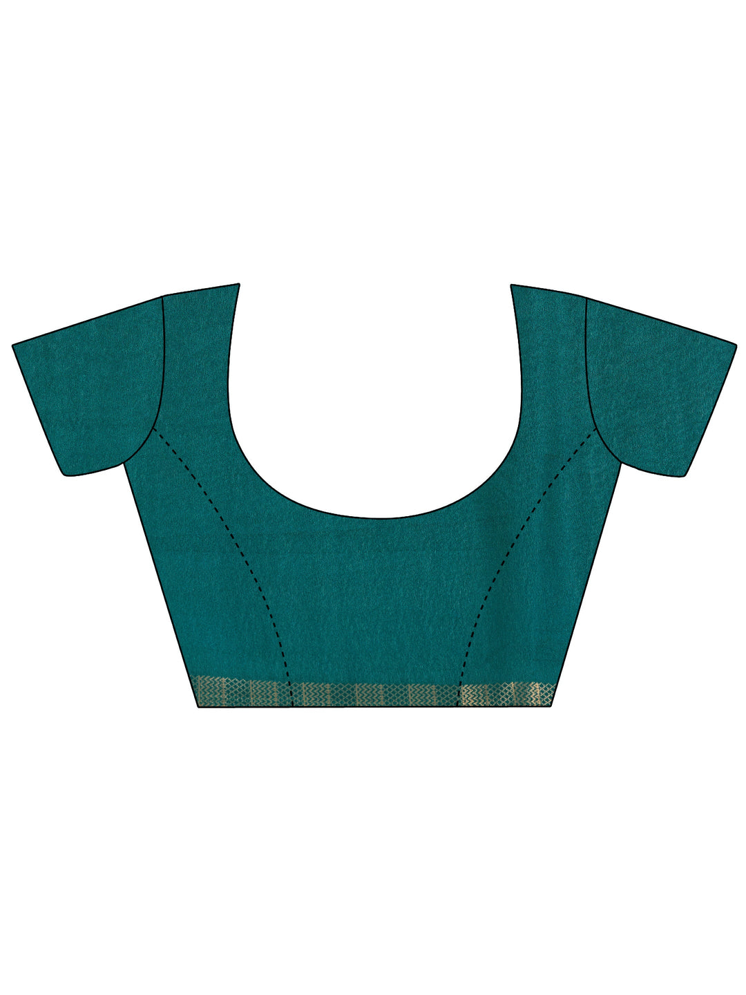  Teal Printed Georgette Saree With Unstitched Blouse Piece 