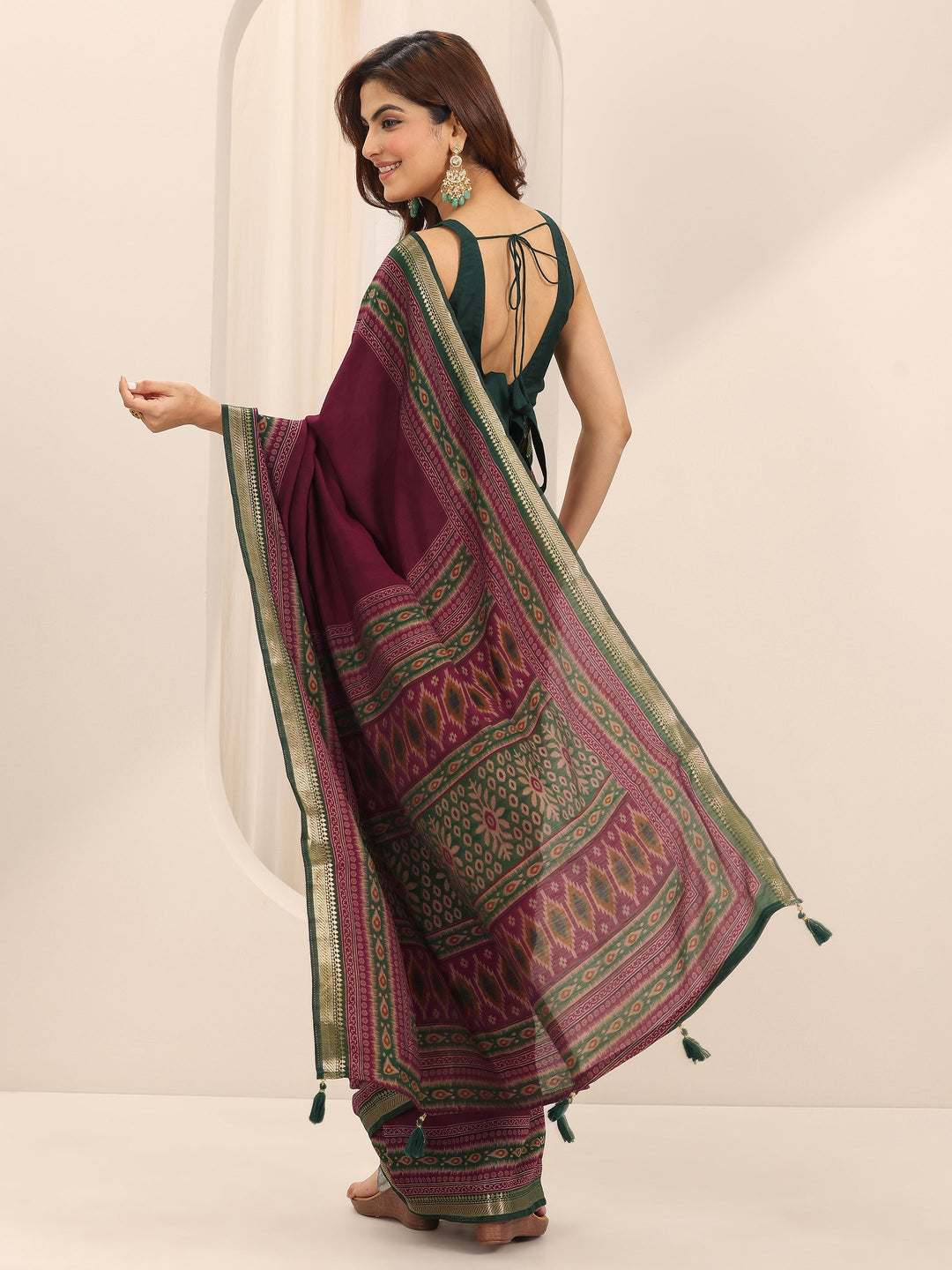  Red Solid Cotton Silk Saree With Unstitched Blouse Piece 