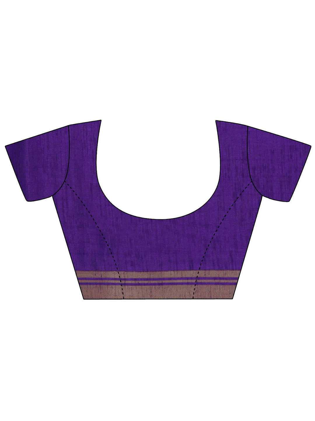  Purple Printed Silk Blend Saree With Unstitched Blouse Piece 
