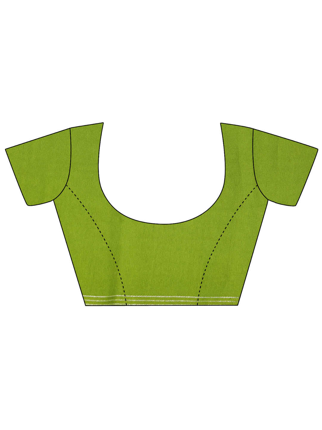  Lime Green Printed Georgette Saree With Unstitched Blouse Piece 