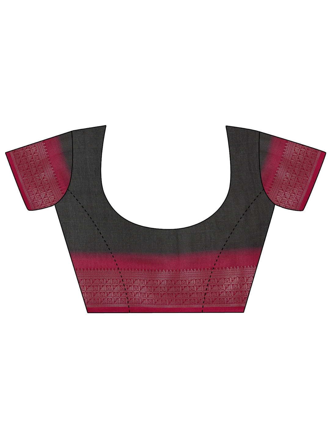  Black Printed Georgette Saree With Unstitched Blouse Piece 