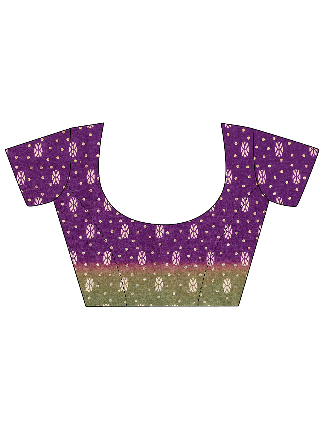  Purple Printed Georgette Saree With Unstitched Blouse Piece 
