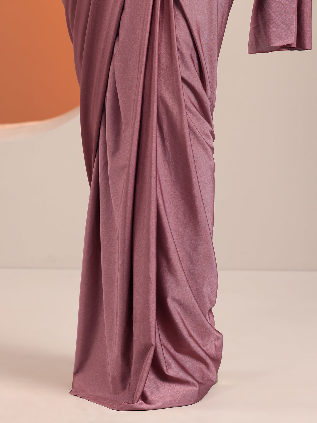  Libas Art Pink Solid Nylon Ready to Wear Saree 