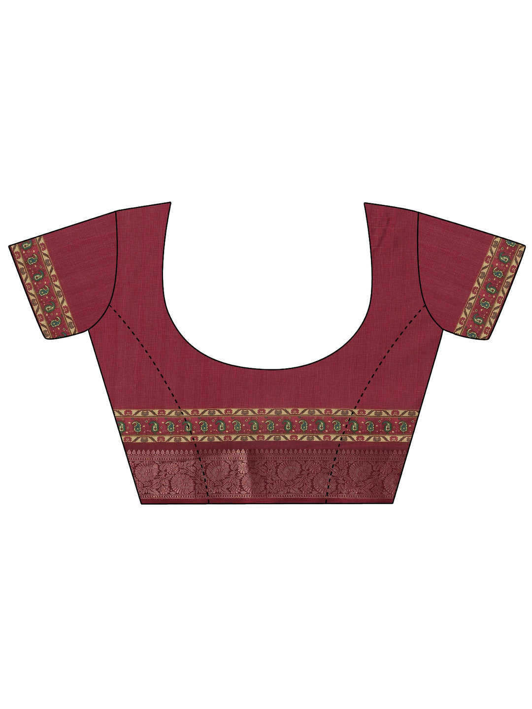  Multi Printed Silk Blend Saree With Unstitched Blouse Piece 
