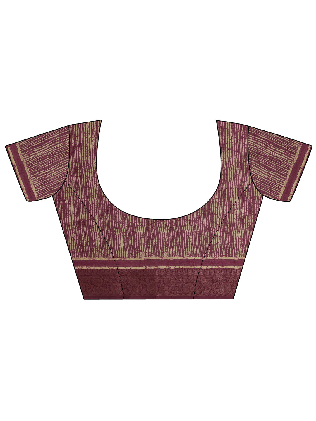  Mauve Printed Silk Blend Saree With Unstitched Blouse Piece 
