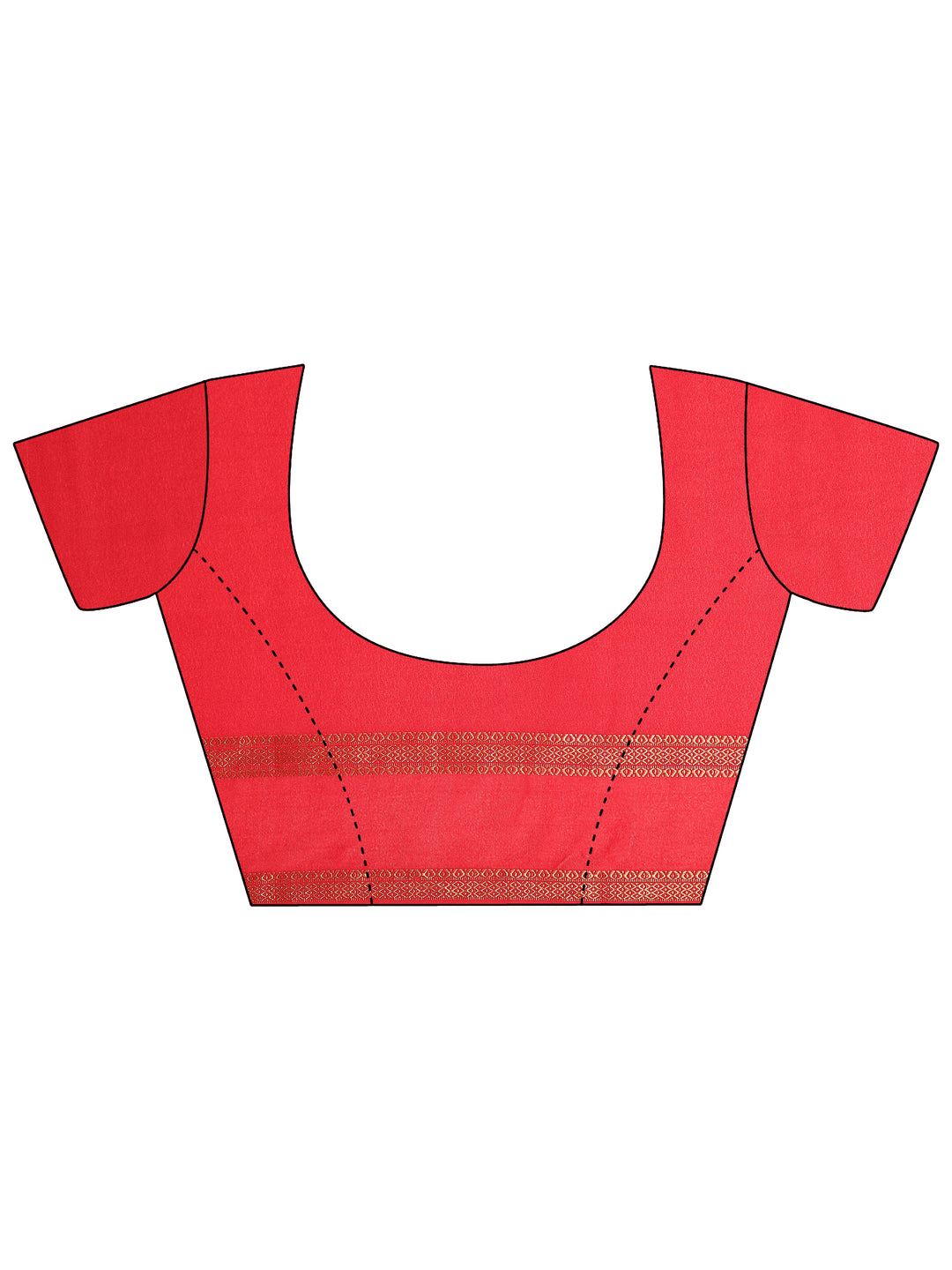  Red Printed Georgette Saree With Unstitched Blouse Piece 