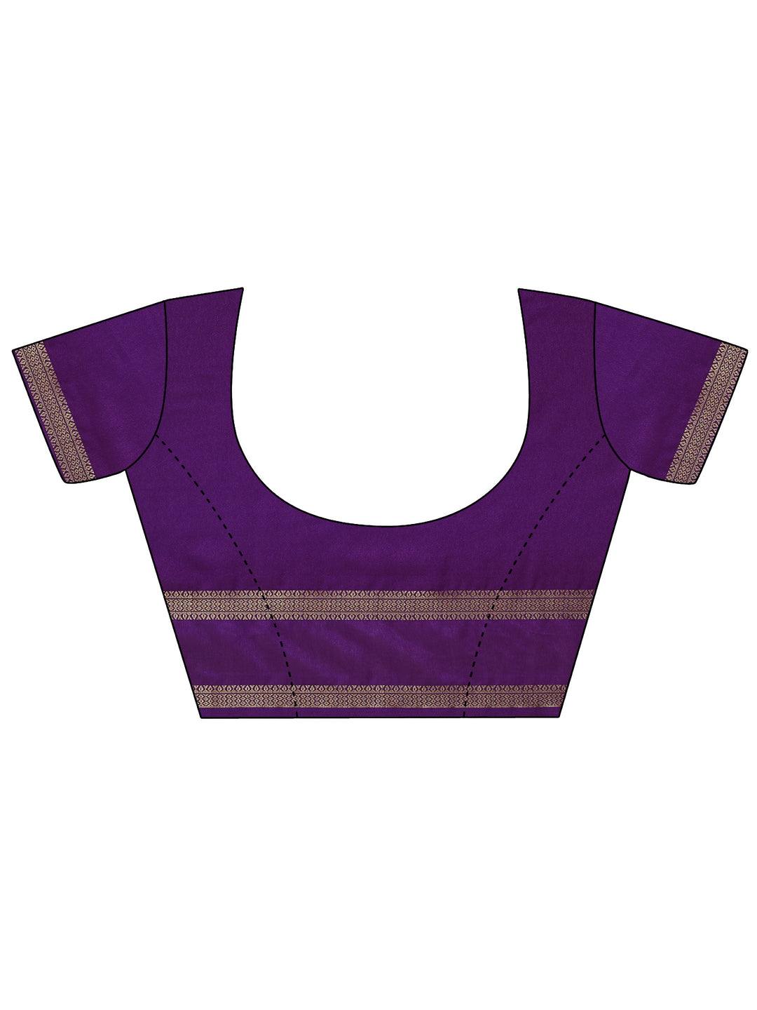 Purple Printed Georgette Saree With Unstitched Blouse Piece 